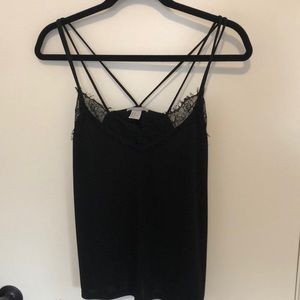 H&M Women’s Black Camisole with Lace Detail